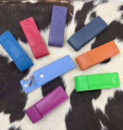 Real leather slim glasses case - slim,